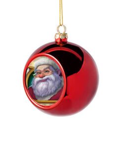 Julekule i plast - Rød Ø 8 cm med eget motiv