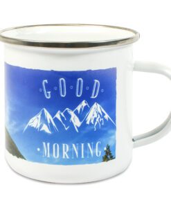 Emaljekopp med sølv kant